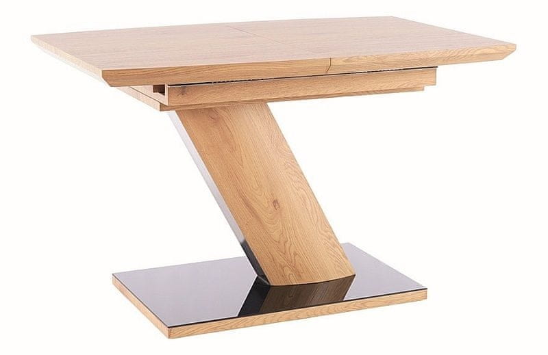 CASARREDO Jedálenský stôl rozkladacia TORONTO 120x80 dub/čierny lak